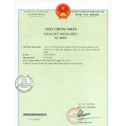 Giấy chứng nhận đăng ký nhãn hiệu MaxiCali CLHQ ngoài trời